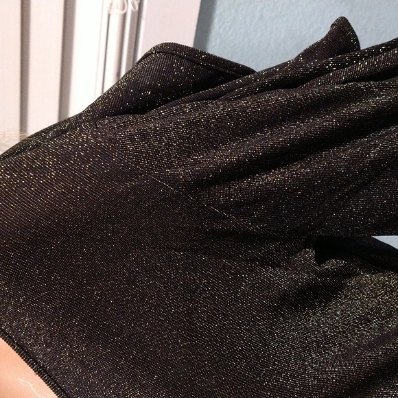 By Carmin Gold Sparkle Ruffled Black Stretching Dress 1x2x3x Sizes - Picture 11 of 12